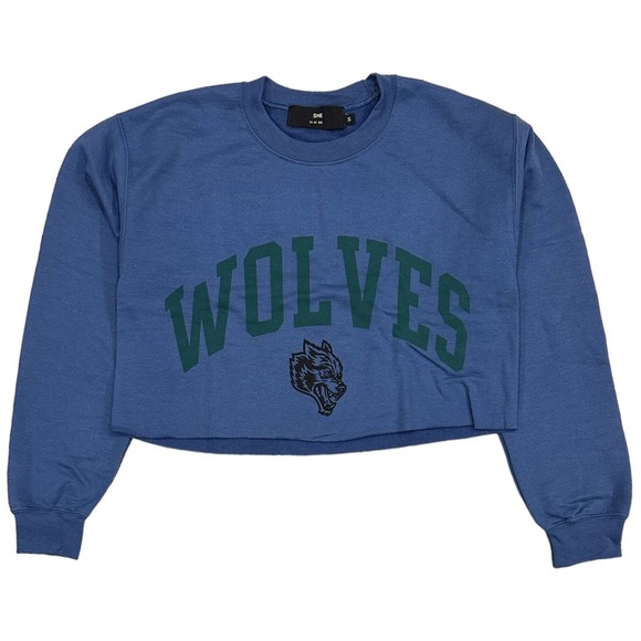 Darc Sport Tops - Darc Sport Women's She Loyalty Crop Raw Hem Crewneck Sweatshirt in Small Denim